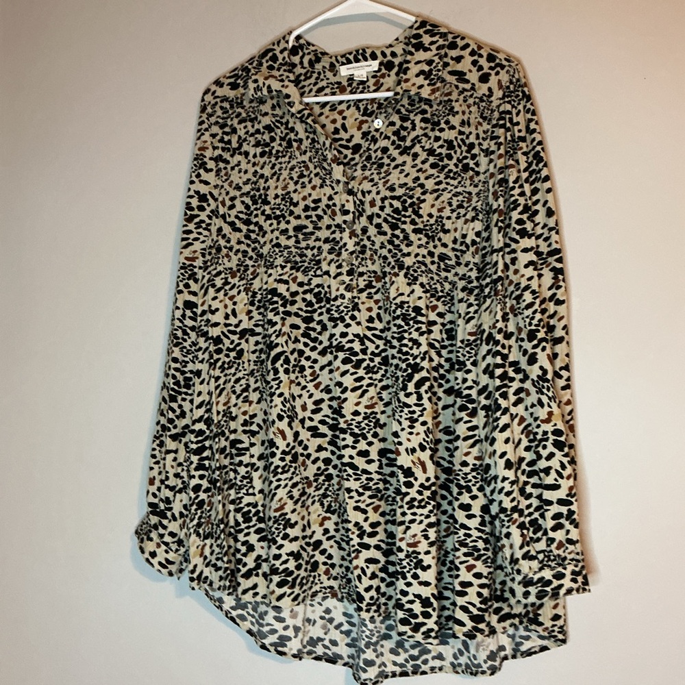 beachlunchlounge Leopard Spot Button Front Oversi… - image 2